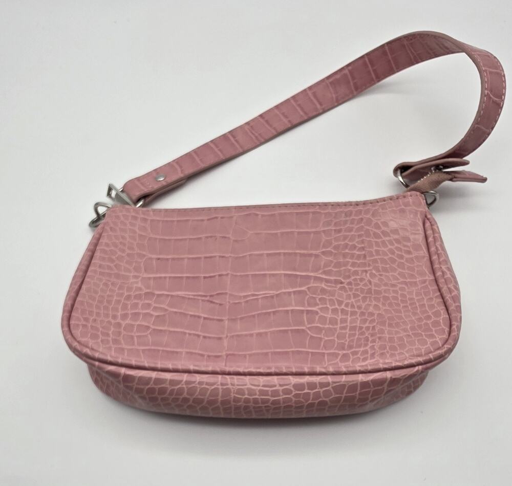 Urban Outfitters Pink Croc Embossed Baguette Shoulder Bag Y2K Purse